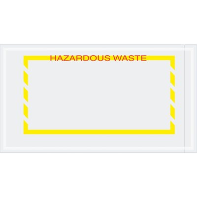 5 1/2 x 10" Yellow Border "Hazardous Waste" Document Envelopes