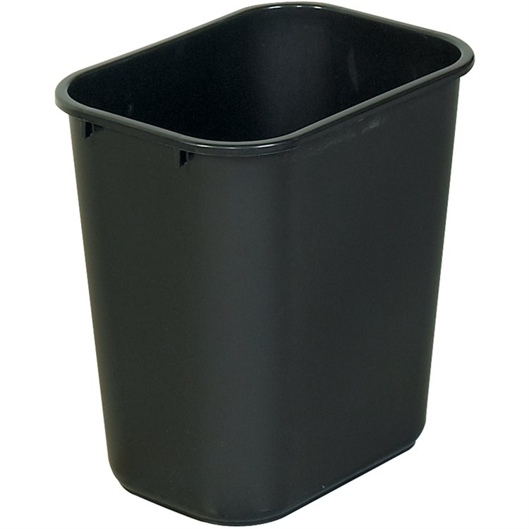 28 Quart Black Deskside Wastebasket